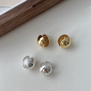 Boucles d'oreilles créoles perle en argent sterling 925 pour femmes polies rondes minimalistes géométriques bijoux cadeau