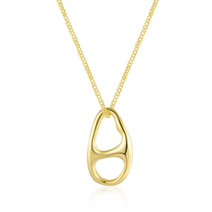 Minimalist S925 silver necklace with 18K gold plated irregular geometric pendant
