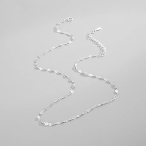 Minimalist S925 sterling silver lip chain necklace with adjustable lobster clasp closure