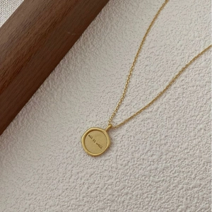 Vintage 925 sterling silver gold necklace with matte 'All Is Well' pendant