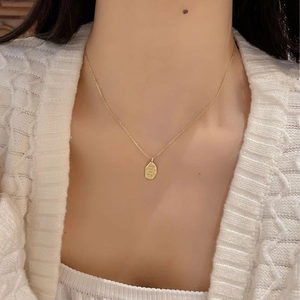 Irregular matte gold S925 silver necklace with Love and be loved letter pendant