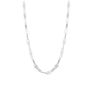 Minimalist S925 sterling silver necklace featuring clover-shaped hollow link chain design