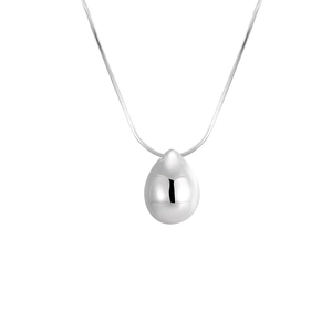 Collier avec pendentif goutte en argent sterling S925 poli et chaîne serpent pour femme