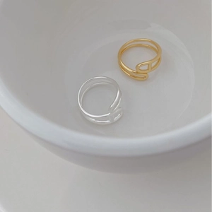 Minimalist S925 sterling silver anchor chain rings in gold and silver finish