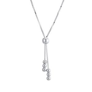 Collana minimalista in argento S925 con perla regolabile e nappe geometriche eleganti