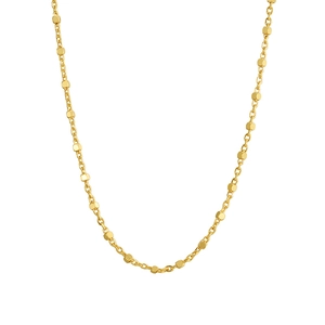 Minimalist S925 sterling silver golden necklace with geometric square beads for women