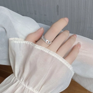 Vintage style S925 sterling silver brushed ring with starburst orange gemstone