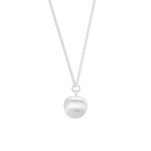 Minimalistische S925 Sterling Silber Halskette mit mattem Apfel-Anhänger an feiner Kette