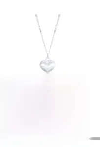 S925 sterling silver brushed heart pendant with 40cm chain and 5cm extension