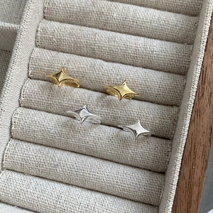 925 Sterling Silver Star Hoop Earrings Korean INS Minimalist Star Ear Buckle Gold Silver Plated Dainty Jewelry For Women Gift
