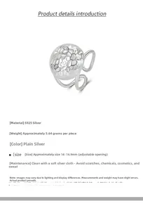 Detailed view of S925 sterling silver ring featuring a hammered spherical surface texture