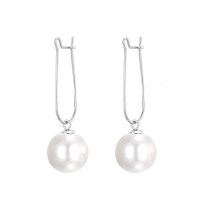 Boucles d'oreilles pendantes en argent S925 avec grandes perles et crochets épingle à nourrice