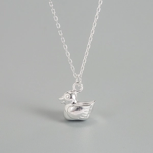 925 Sterlingsilber Niedliche Ente Anhänger Halskette Für Damen Mädchen Frisch Süß Tierform Schlüsselbeinkette Schmuck Geschenk