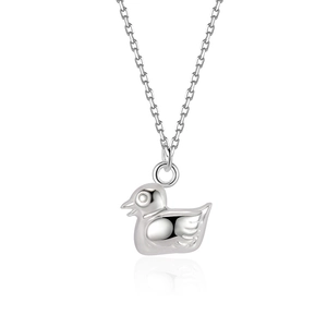 Süße 925 Sterling Silber Enten-Halskette mit poliertem Spiegel-Finish für Damen und Mädchen