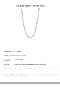 Detailed specs of S925 sterling silver phoenix tail chain with 40+5cm extension length