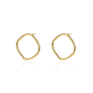 Boucles d'oreilles géométriques irrégulières en argent S925 avec finition dorée
