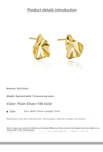Macro shot of irregular wavy S925 silver stud earrings showing 10mm by 12mm size details
