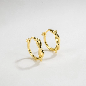 Minimalist 925 Sterling Silver Twisted Hoop Earrings For Women Vintage Geometric Round Loop Earrings Retro Style Hypoallergenic Jewelry Gift