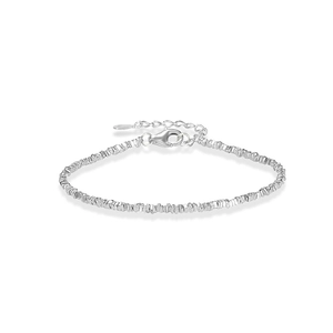 Handcrafted S925 sterling silver fragment bead bracelet with adjustable lobster clasp