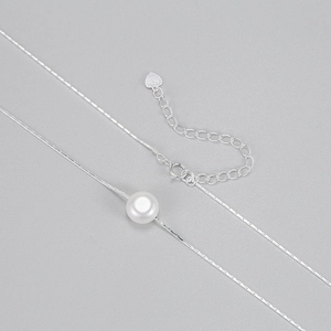 Baroque freshwater pearl necklace in S925 sterling silver with adjustable heart charm