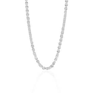 Sparkling S925 sterling silver foxtail chain necklace with polished wheat weave finish