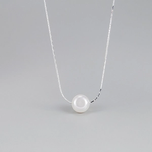 925 Sterling Silver Freshwater Pearl Necklace For Women Minimalist Korean Style Clavicle Chain High Gloss Jewelry Gift
