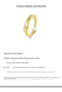 Macro detail of irregular wave textured S925 silver ring with 18K gold plating