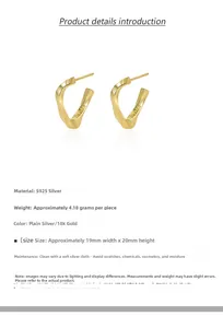 Detailed view of S925 sterling silver twisted hoop earrings with 18k gold plating