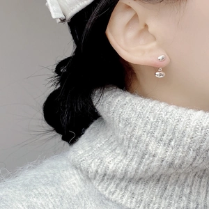 S925 Sterling Silber Tropfenohrringe für Damen mit minimalistischem, ovalem Design