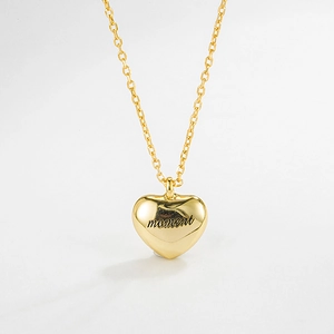 Minimalist 925 Sterling Silver Heart Pendant Necklace Moment Letter Engraving Elegant Link Chain For Women Fashion Jewelry