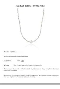 Macro detail of S925 sterling silver crushed silver necklace with white natural pearl