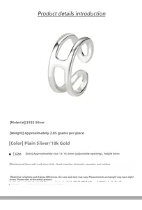 Vista macro dell'anello in argento S925 con lettera H e design a doppio strato cavo