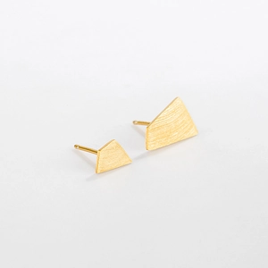 Orecchini a Lobo Poligono Geometrico in Argento Sterling 925 Spazzolati Irregolari Asimmetrici per Donna Gioielli Minimalisti