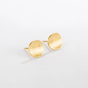 Minimalist 925 Sterling Silver Round Disc Stud Earrings Brushed Metal Finish Geometric Earrings For Women Daily Jewelry Gift