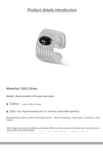 Detail view of S925 silver ring with black onyx and vertical textured rope patterns