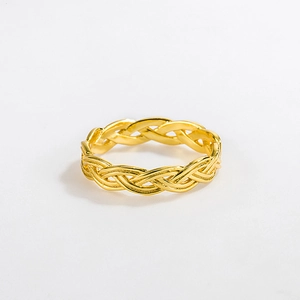 925 Sterling Silver Woven Twisted Open Ring For Women Adjustable Minimalist Geometric Finger Ring Personality Ins Style Jewelry