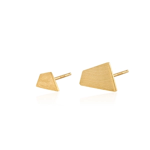 Orecchini a perno geometrici irregolari a trapezio in argento S925 oro opaco spazzolato