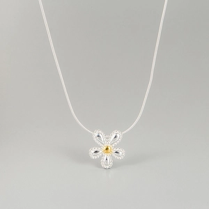 S925 Sterling Silver Daisy Necklace For Women Small Flower Pendant Clavicle Chain Minimalist Jewelry Korean Style Gift