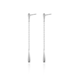 925 Sterling Silver Long Tassel Drop Ear Line Earrings Minimalist Geometric Water Drop Dangle Earrings For Women Jewelry Gift