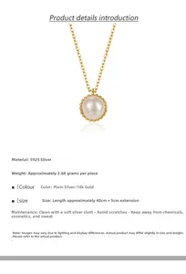 Spécifications de taille du collier en perles d'eau douce baroque avec chaîne en argent S925