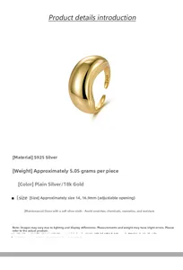 Détail macro de la bague en argent S925 montrant le poids de 5,05g et la taille réglable