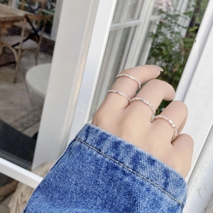 925 sterling silver hammered stackable rings set for women in natural silver finish