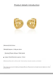 Detailed size specifications of 13mm S925 sterling silver twisted hoop earrings