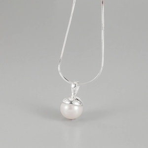 Baroque natural pearl pendant necklace with S925 sterling silver chain for women
