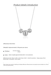 Detail of S925 sterling silver necklace featuring three brushed matte ball pendants