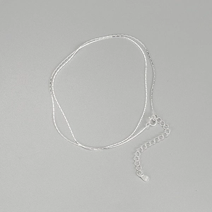 Minimalist S925 sterling silver bamboo chain necklace with adjustable spring clasp closure