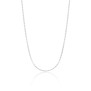 Minimalist S925 sterling silver thin bamboo link chain necklace with polished finish