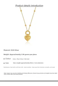 Detailed specs of the 925 silver laser heart pendant necklace with beaded chain