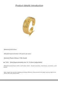Macro detail of S925 sterling silver adjustable ring with wavy lines and inner hallmark