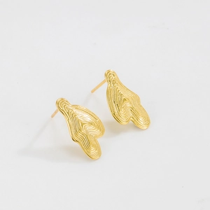 Geometrische S925 Sterlingsilber Ohrstecker Für Damen Minimalistische Unregelmäßige Wellentextur 18K Vergoldet Schmuckzubehör